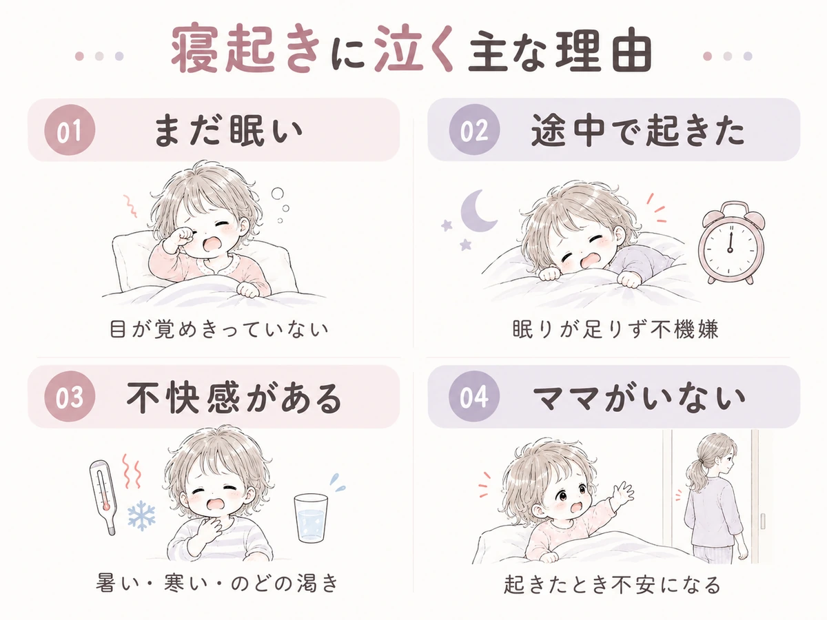 1歳・2歳が寝起きに泣く主な理由